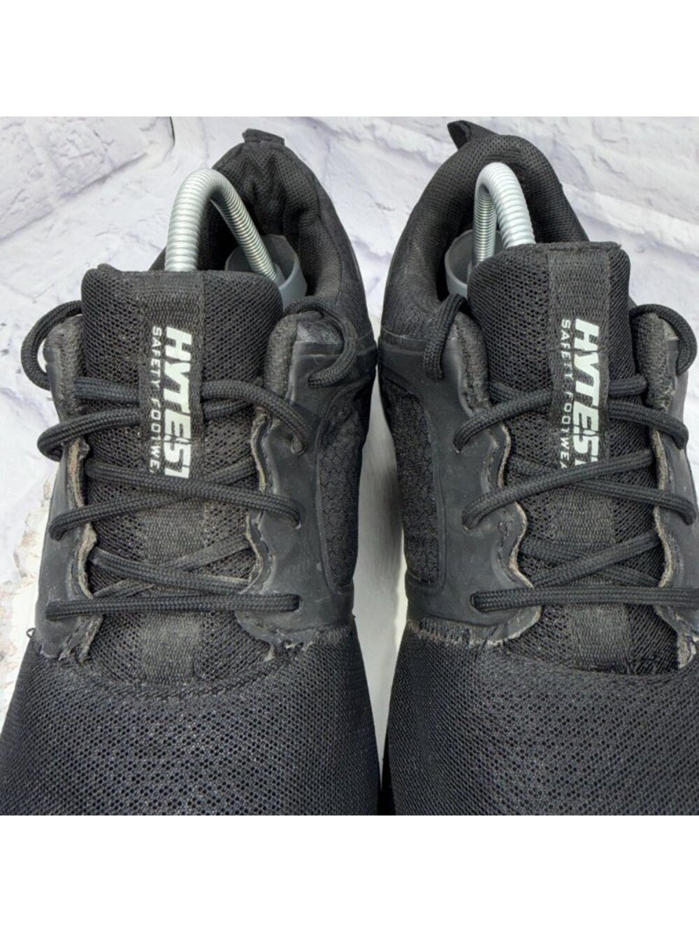 Hytest Men’s Safety Steel Toe Work Shoes Size 10 Wide BLACK Non-Slip - Picture 3 of 12
